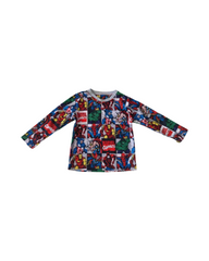 Marvel Superhero Comic Print Kids Pajamas Set - Long Sleeve Cotton Sleepwear