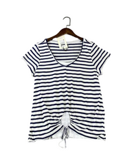 Casual V-Neck T-Shirt – Front Tie Short Sleeve Fashion Top