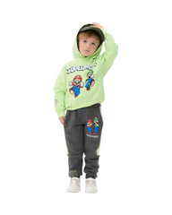 Nintendo Super Mario Bros Graphic Boys Hooded Sweatshirt and Pants Outfit