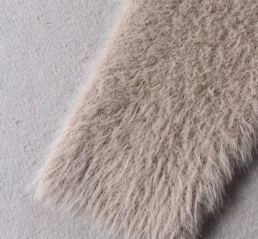 Soft Fluffy Knit Sweater with Long Sleeves and Cozy Fuzzy Texture