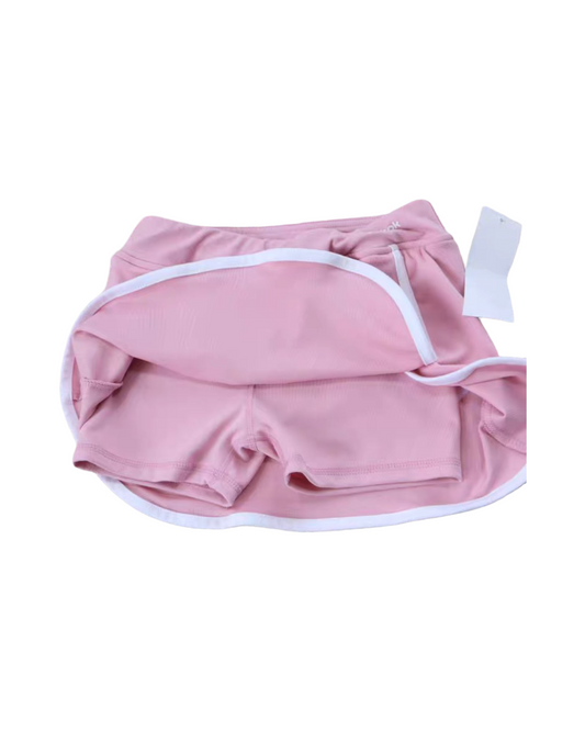 Pink Athletic Pleated Girls Tennis Skirt with Built-in Shorts
