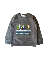 Minecraft Crewneck Sweatshirt with Graphic Print for Kids - Cotton Long Sleeve Pullover