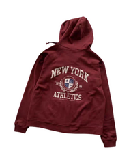 Vintage Athletic Graphic Zip-Up Hoodie - Oversized Heavyweight Fleece Jacket