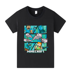 Block World Adventure Graphic Tee | 100% Breathable Cotton T-Shirt