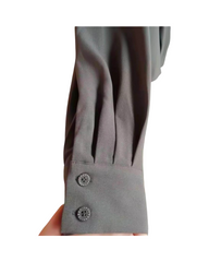 Gray Asymmetrical Draped Wrap Jacket – Cozy Long Sleeve Crossover Coat