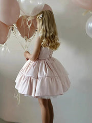 Sleeveless Tulle Birthday Dress - Soft Pink Princess Party Gown