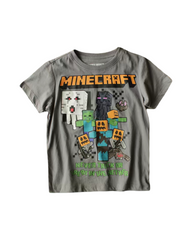 Vintage-Style Boys Minecraft Creeper Farm Tours Graphic Shirt