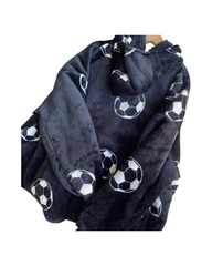 Soccer Print Oversized Fleece Oodie – Ultra Soft & Warm