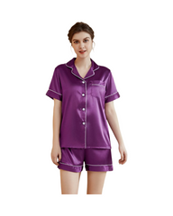 Two-Piece Button-Up Silky Pyjama Set