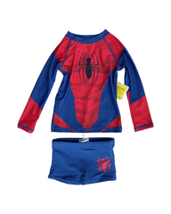 Spider-Man Long Sleeve Swimsuit Set for Boys | Rash Guard and Swim Trunks