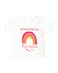 White Graphic T-Shirt for Becoming a Big Sister