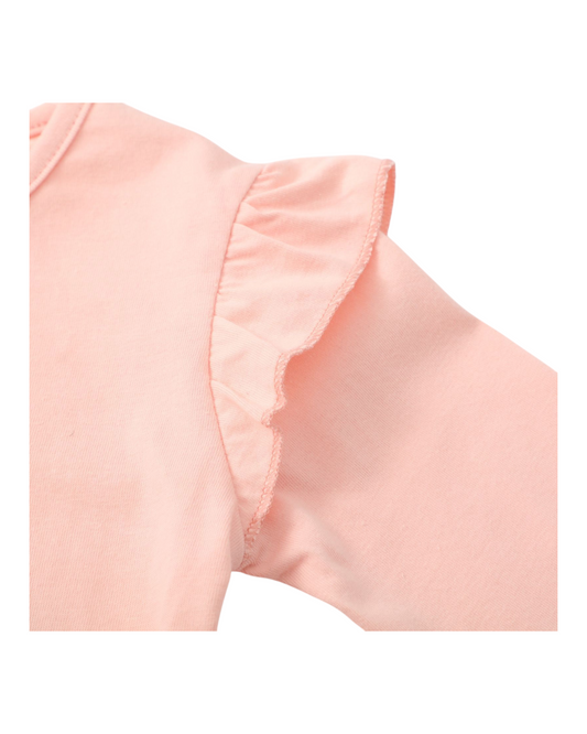 Pink Long-Sleeved Floral Bunny Top