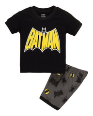 Superhero Patterned Boys' Short-Sleeved Pyjama Set