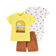 Baby Boys' Patterned Three-Piece Outfit Set