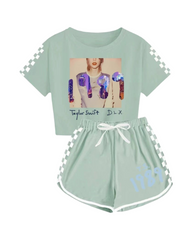Taylor Swift Print Cotton Top with Short Set