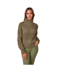 Oversized Turtleneck Knit Sweater - Womens Long Sleeve Chunky Winter Pullover Top
