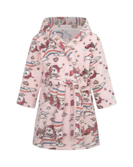Girls Fleece Fluffy Patterned  Hooded Robes