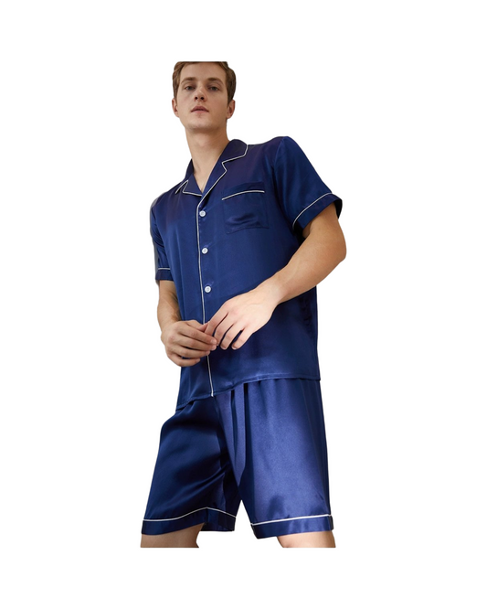 19 Momme Men's Short Pure Silk Pyjamas Set