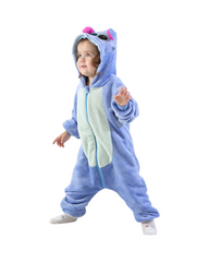Cartoon Inspired Baby Costume: Plush Fleece Romper with Hood