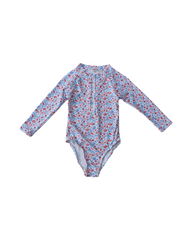 Long Sleeve Floral Toddler Rash Guard Swimsuit Bodysuit One-Piece