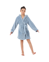 Plush Fleece Bathrobe with Hood – Warm Cozy Sleepwear & Loungewear for Boys