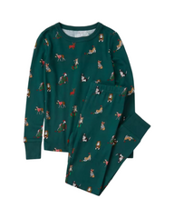 100% Cotton Long-Sleeve Kids Pyjama Set with Festive Holiday Print