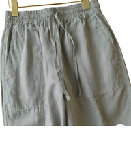 Casual High-Waisted Women's Linen Blend Drawstring Trousers – Relaxed Fit Straight Leg Pants