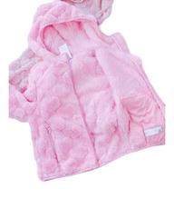 Warm Faux Fur Kids Hooded Winter Jacket – Pink Outerwear