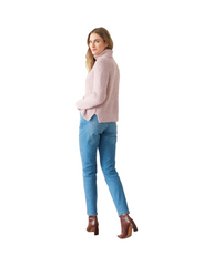 Pink Turtle Neck Knit Sweater - Women's Long Sleeve Top