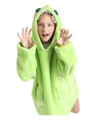 Oversized Fluffy Oodie with Animal Design