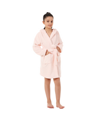 Soft Hooded Bathrobe Fleece Sleepwear Nightgown