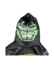 Green Superhero Print Kids Graphic Pullover Hoodie