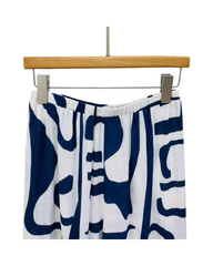 Abstract Graphic Pattern Wide Leg Pants – Mid Rise Long Trousers