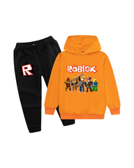 Kids Roblox Graphic Print Hoodie & Sweatpants Set