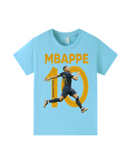 Soccer Superstar Mbappé Graphic Kids Short Sleeve Cotton Tee