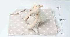 Plush Lamb Security Blanket with Stuffed Animal Toy