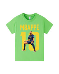 Kylian Mbappe #10 Soccer Jersey for Kids Short Sleeve Football Tee
