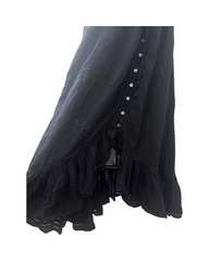 Romantic Ruffle Hem Black Midi