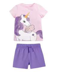 Cotton Unicorn T-Shirt and Shorts Pyjama Set