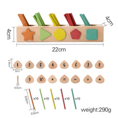 Wooden Counting and Shape Recognition Stick Toy