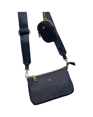 Nylon Crossbody Sling Bag with Adjustable Shoulder Strap & Multi-Pockets