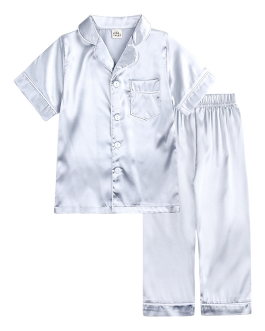 Boys' Silky Shirt and Pants Pyjama Set
