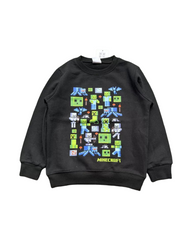 Minecraft Creeper Graphic Print Kids Long Sleeve Sweatshirt