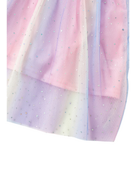 Girls Unicorn Rainbow Tulle Flutter Sleeve Dress
