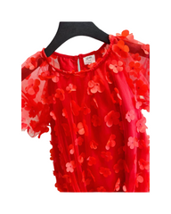 3D Rosette Textured Party Dress for Toddler & Girls