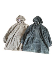 Oversized Sherpa Hoodie Blanket Plush Wearable Fleece Poncho