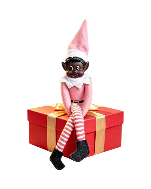 Festive Holiday Elf Shelf Sitter Doll Christmas Tree Figurine with Posable Limbs
