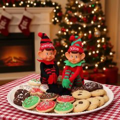 40cm Bendable Plush Christmas Elf Doll – Festive Naughty & Nice Holiday Shelf Sitter
