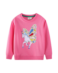 Unicorn Design Crew Neck Sweatshirt