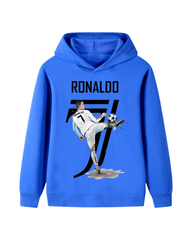 Ronaldo Soccer Graphic Kids Hoodie - Cotton Pullover Hoodie